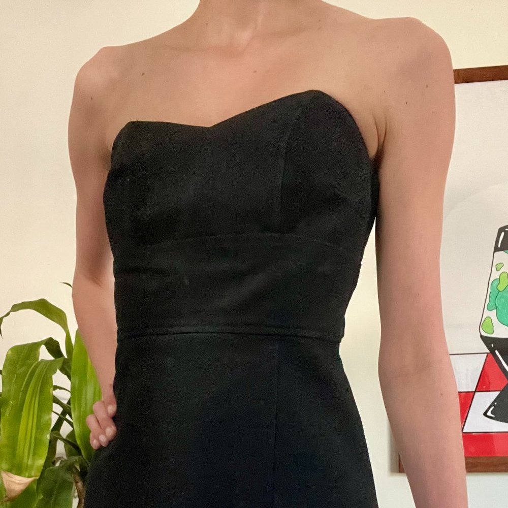 Early 2000s Black Strapless Dress